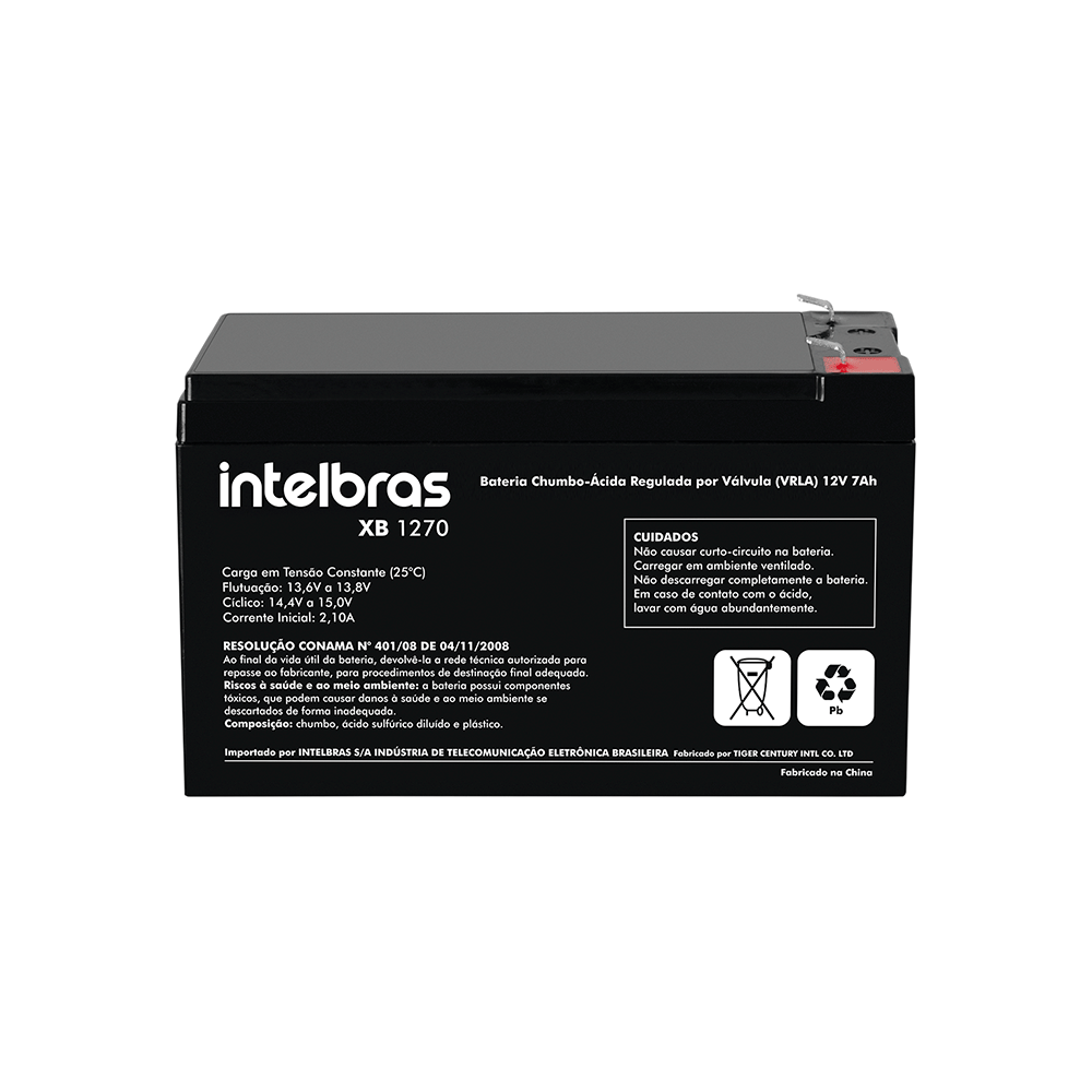 Bateria Intelbras VRLA 12V 7Ah XB1270 Preto Artigo: 582281