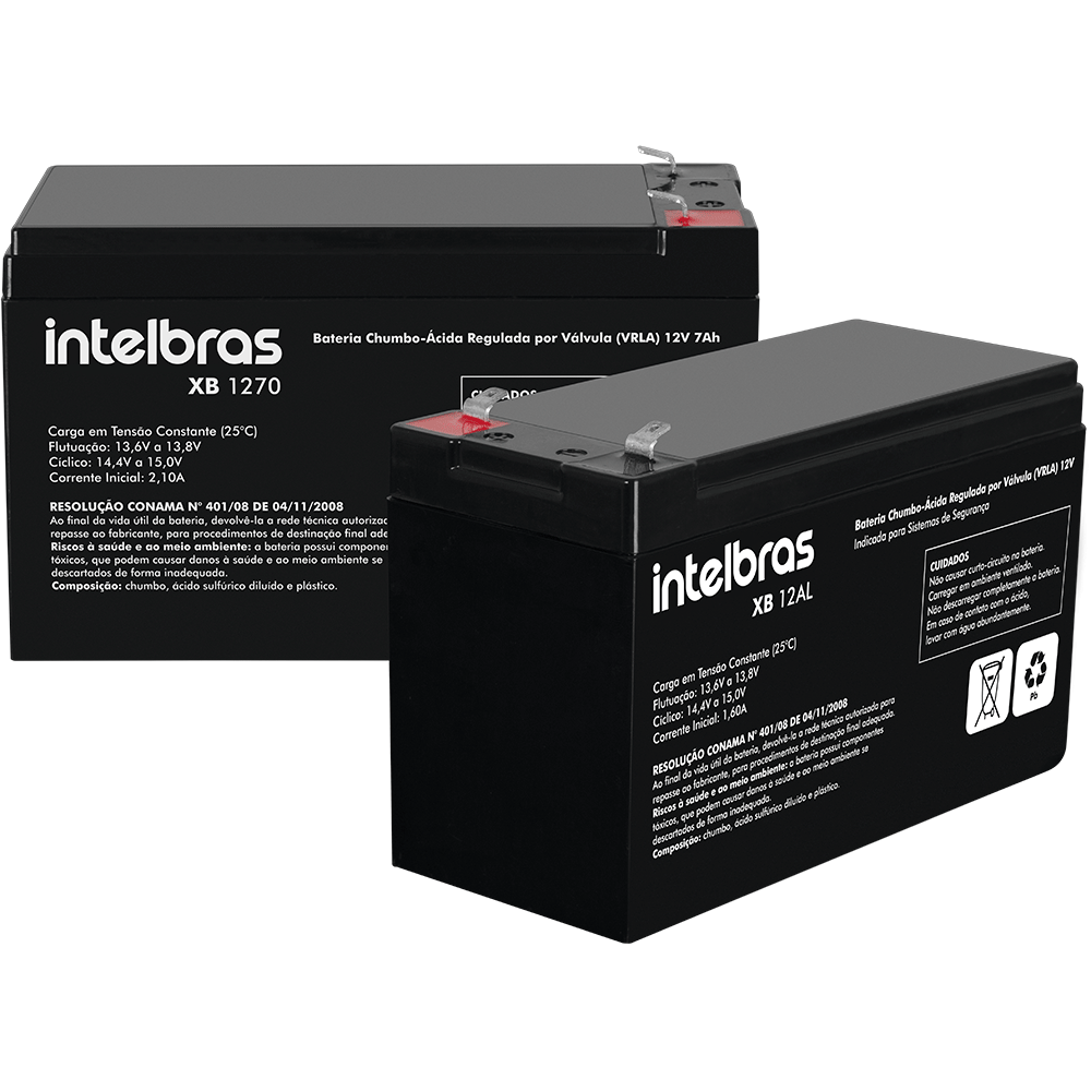 Bateria Intelbras VRLA 12V 7Ah XB1270 | Preto - Fujioka Distribuidor