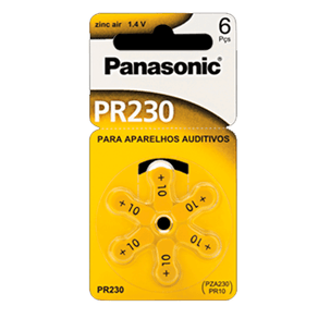 Bateria Panasonic Pr-230h Para Aparelho Auditivo Com | 06 Peças DF - 26496