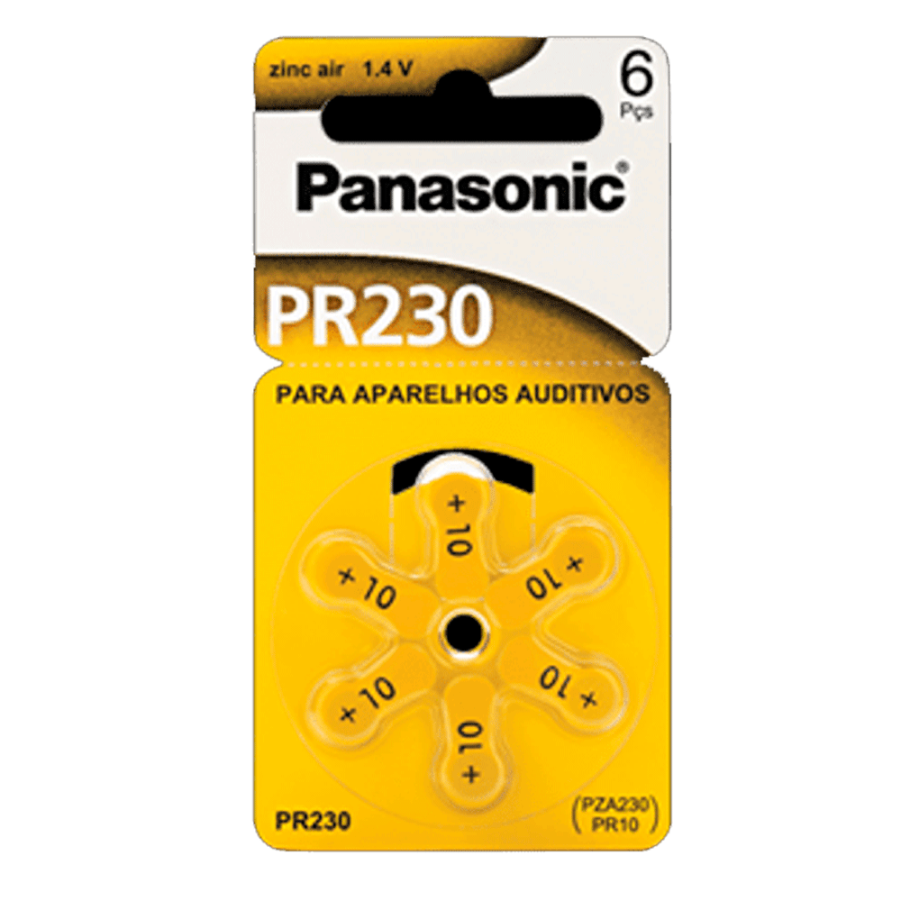 Bateria Panasonic Pr-230h Para Aparelho Auditivo Com 06 - Fujioka