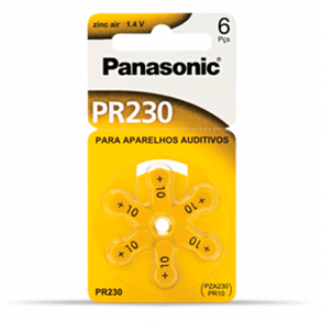Bateria Panasonic PR 230H Para Aparelho Auditivo com 06 unidades GO - 26360