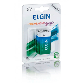 Bateria Elgin Alcalina 6LR61 9V - Unidade GO - 26431