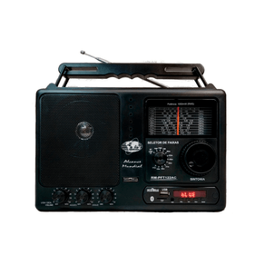 Rádio Portátil Motobras RM-PFT 122/AC 12 Faixas, USB, Bluetooth, Display Digital e Controle Remoto Bivolt | Preto DF - 30873