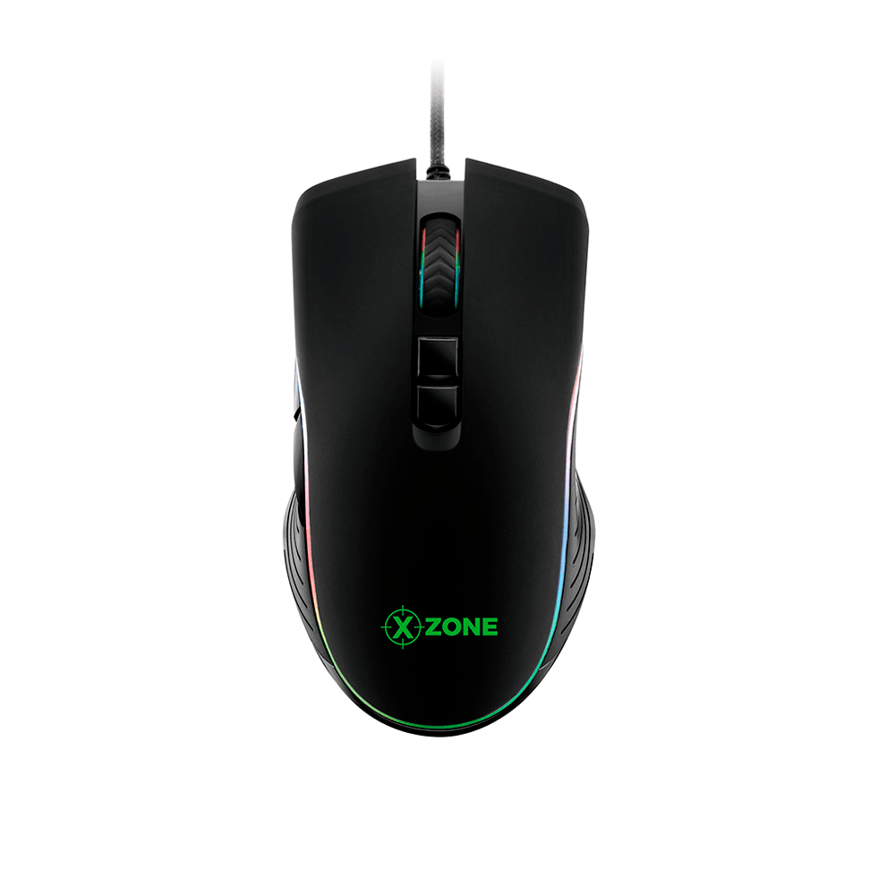 Mouse Xzone Gamer RGB 4800 DPI GMF-01, Ajuste de DPI e 7 Botões