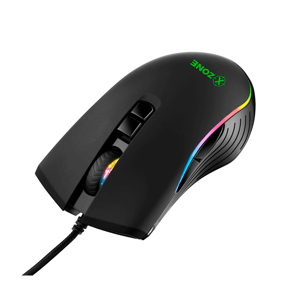 Mouse Xzone Gamer RGB 4800 DPI GMF-01, Ajuste de DPI e 7 Botões