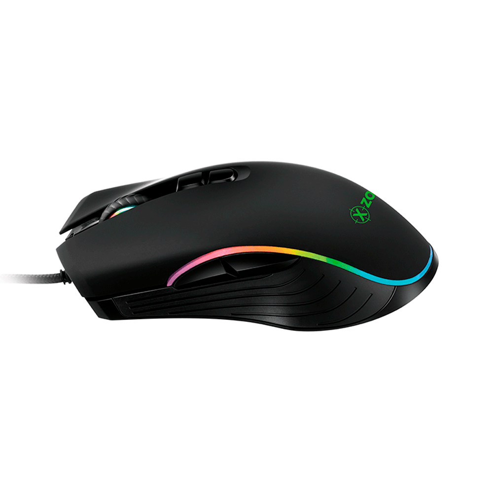 Mouse Xzone Gamer RGB 4800 DPI GMF-01, Ajuste de DPI e 7 Botões