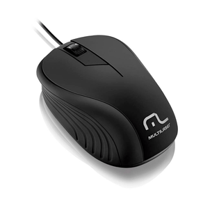 Mouse Multilaser Emborrachado  Com Fio Usb - MO222 | Preto DF - 582039