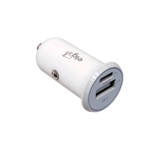 Carregador Veicular Universal ELG CC2STC 2.1A USB Tipo-C saída USB-A | Branco DF - 278797