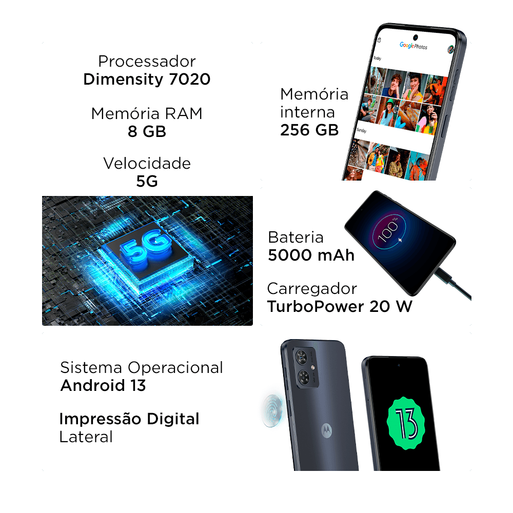 Smartphone Motorola Moto G54 XT2343-1, 5G, 256GB, 8GB RAM Smartphone Motorola Moto G54 XT2343-1, 5G, 256GB, 8GB RAM