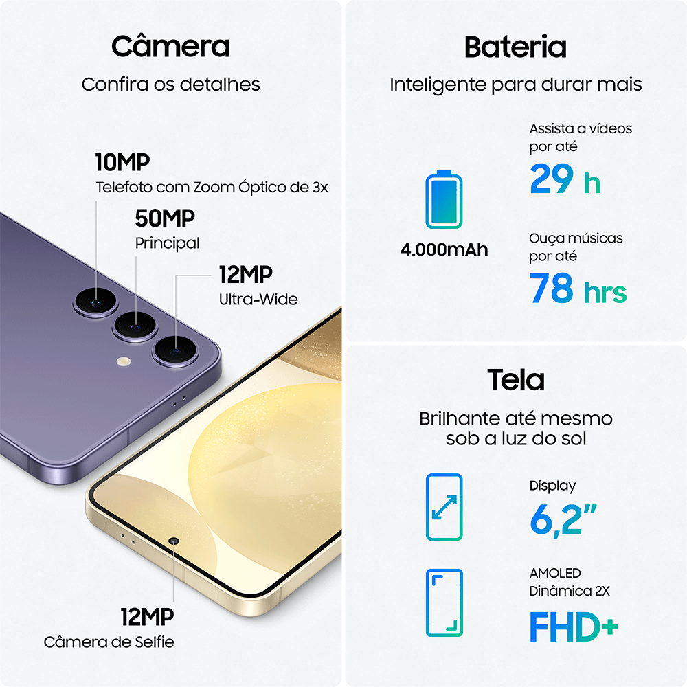Smartphone Samsung Galaxy S24, 256GB, 8GB de RAM, Galaxy AI
