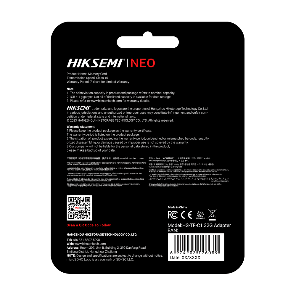 みき Cartão de Memória Hiksemi NEO MicroSDHC/MicroSDXC Classe 10 UHS-I