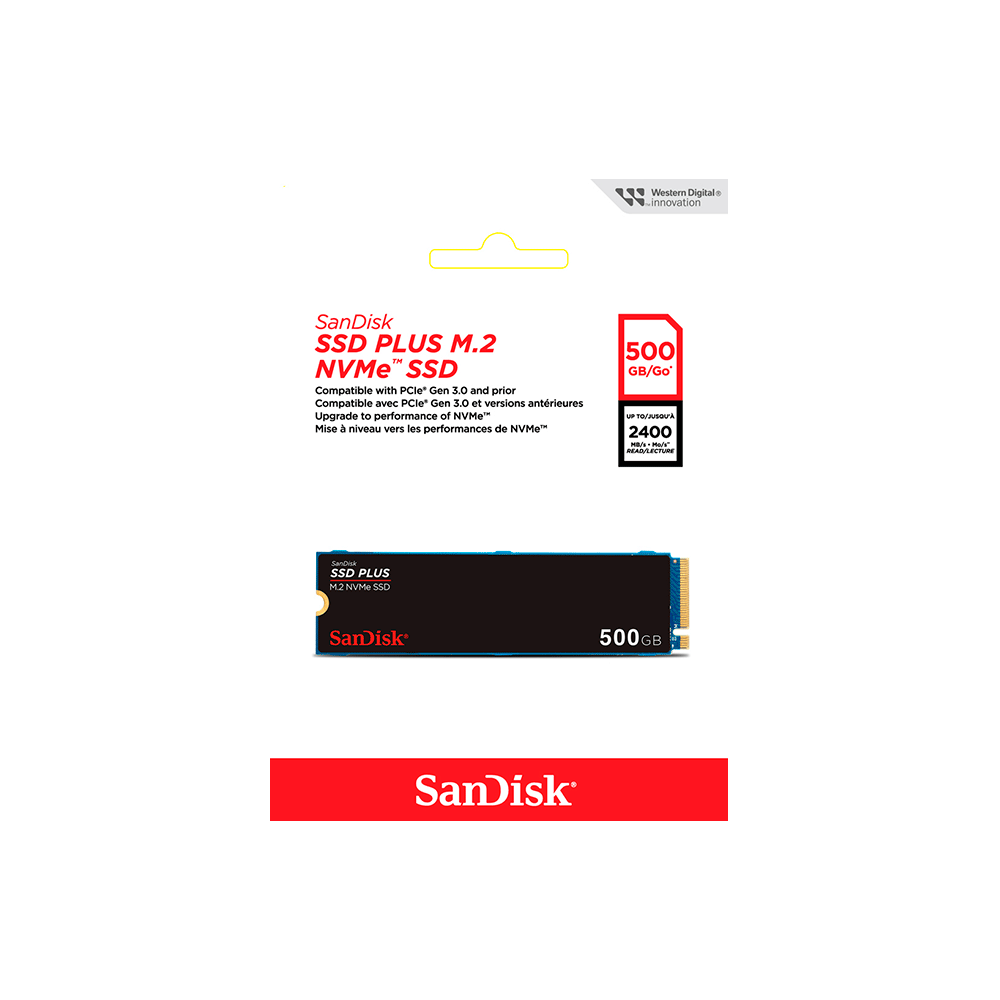 SSD Sandisk Plus, Leitura Até 2.400 MB/s, Gravação até 1.500 MB/s