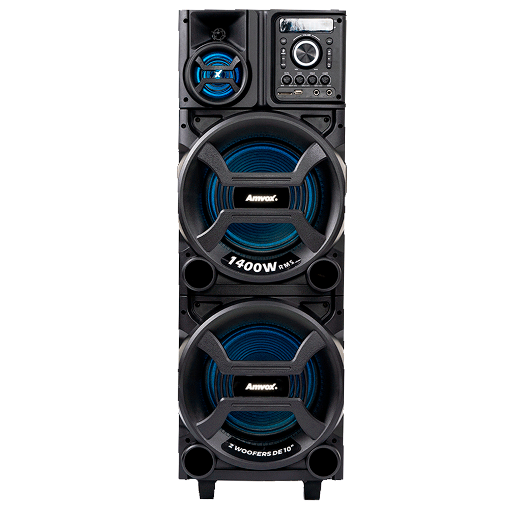 Caixa de Som Amplificada Amvox ACA 1402 Titan Black, 1400W