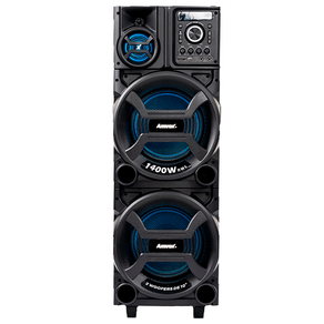 Caixa de Som Amplificada Amvox ACA 1402 Titan Black, 1400W, Bluetooth, USB, Bivolt | Preta DF - 286217