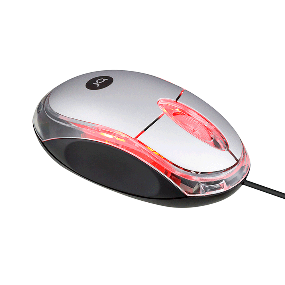 Mouse Bright USB, 800 DPI - 0107 | Preto/Cinza Artigo: 582742
