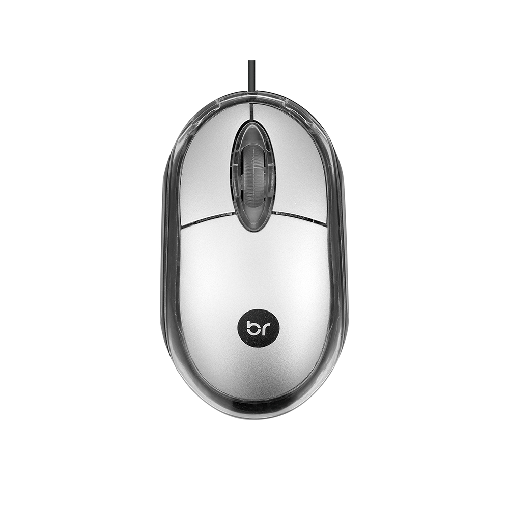 Mouse Bright USB, 800 DPI - 0107 | Preto/Cinza Artigo: 582742