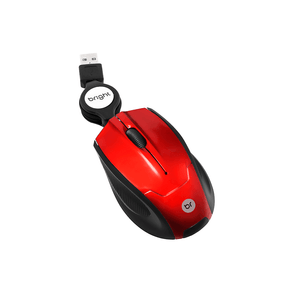 Mini Mouse Bright 0101 Retrátil USB | Vermelho/Preto DF - 582745