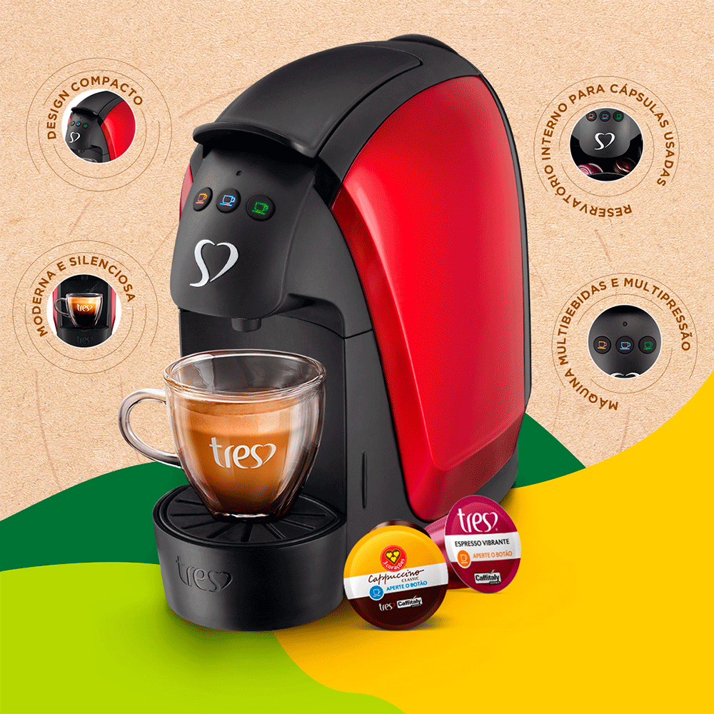 Cafeteira Espresso Três Corações Luna, Multibebidas, Automática