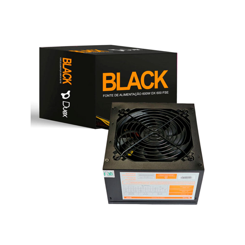 Fonte Duex DX 600FSE Black, 600W | Bivolt - 801423 - Fujioka