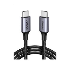 Cabo UGREEN USB 2.0 C M/M US261 1M com revestimento de alumínio niquelado | Cinza/Preto GO - 284023