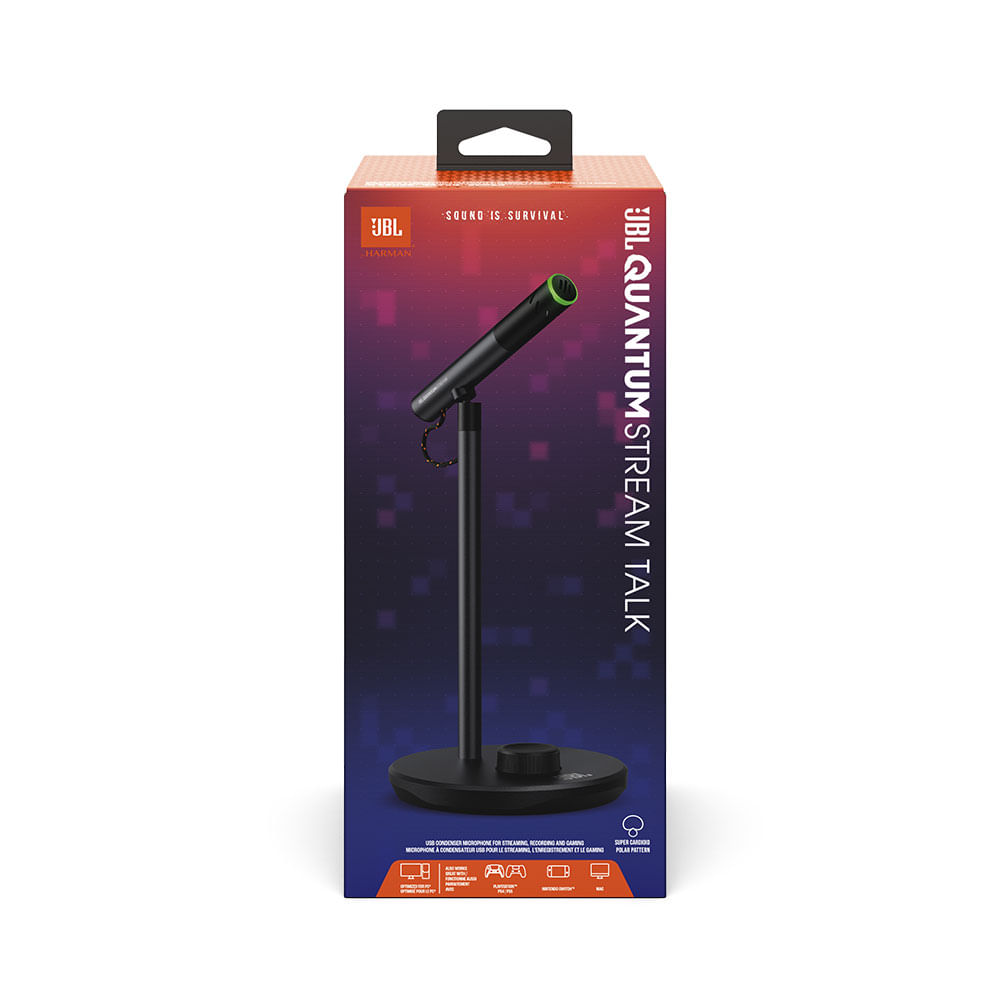 Microfone JBL Quantum Stream Talk, Condensador único, LED | Preto