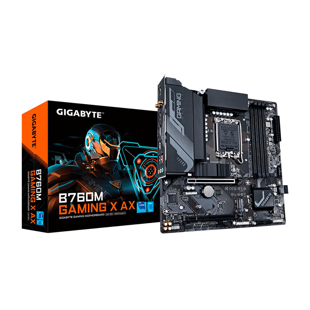 Placa Mãe Gigabyte B760M Gaming, Intel LGA 1700, AX WiFi | DDR5