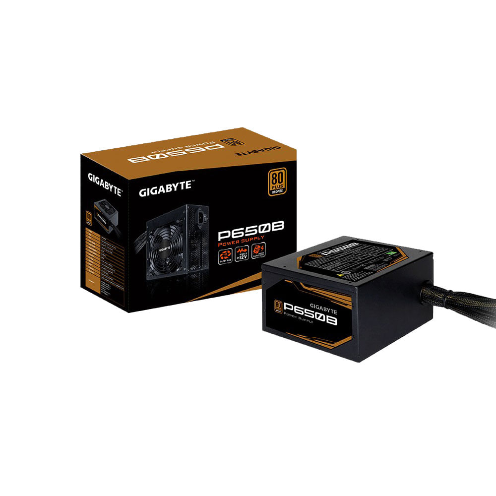Fonte Gigabyte P650B 650W, 80 Plus Bronze, PFC Ativo | Bivolt