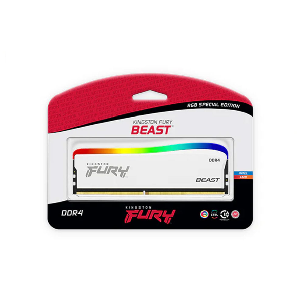 Memória RAM Kingston Fury Beast, RGB, 3200MHz, DDR4, CL16