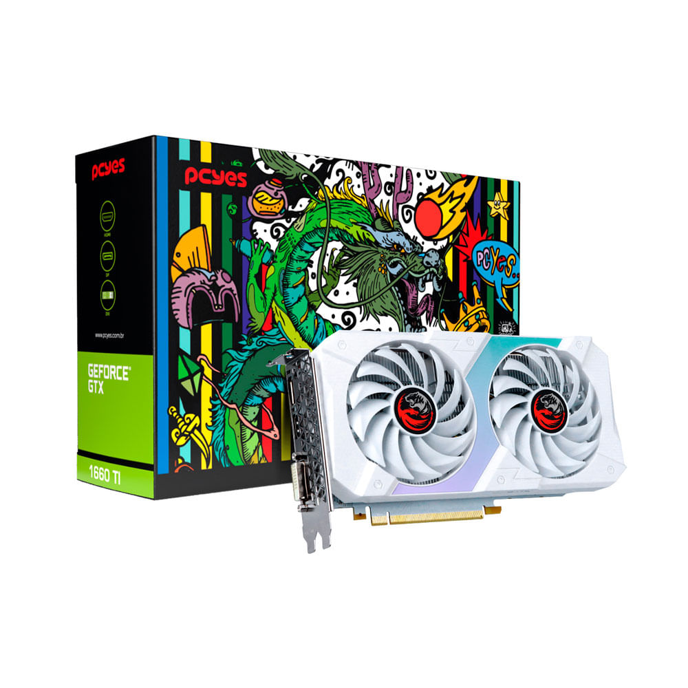 Placa de Vídeo PCyes GeForce GTX 1660 Ti, 6GB GDDR6, 192Bit