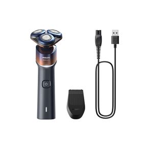 Barbeador elétrico SkinGlide Philips, à prova d'água - X5012/05, Cromo Adriático/Laranja Quente | Bivolt DF - 691642