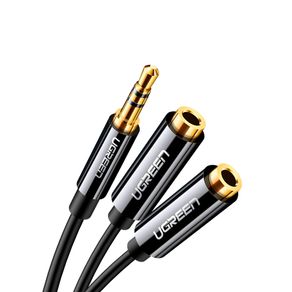 Cabo de Áudio Ugreen P2 Macho para 2 X P2 Fêmea, 20cm - AV134 | Preto DF - 582822 Cabo de Áudio Ugreen P2 Macho para 2 X P2 Fêmea, 20cm - AV134 | Preto DF - 582822