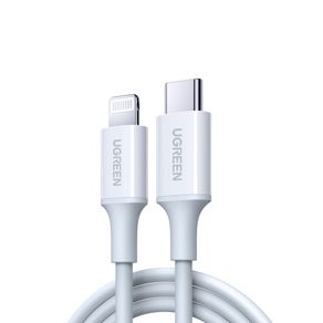 Cabo Ugreen USB-C para Lightning, 2 Metros - US171 | Branco DF - 284041