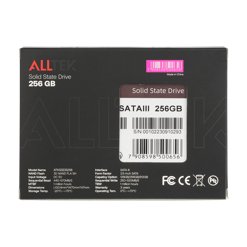 SSD 2.5インチ 256GB 6個セット！ SSD Alltek 2.5 SATA III 6 Gbs - ATKSSDS | 256GB - 801402 - Fujioka