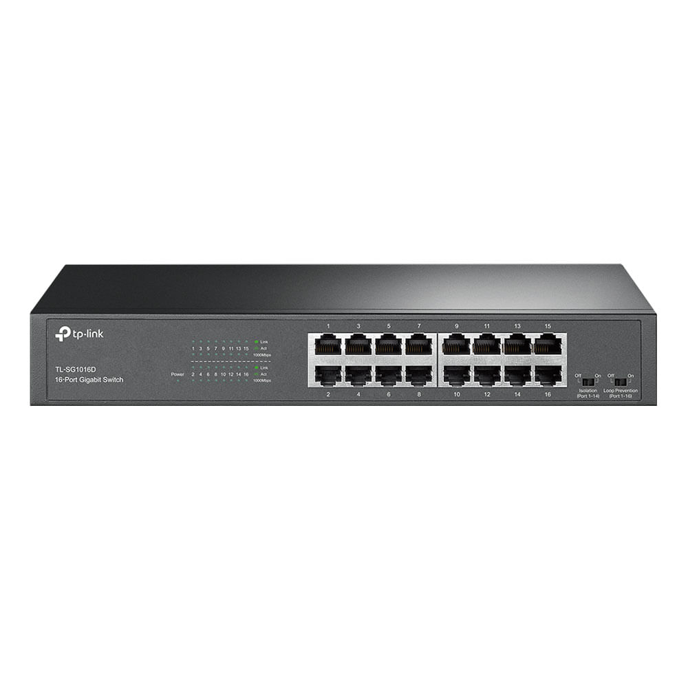 Switch TP-Link Gigabit de 16 portas 10/100/1000 Mbps Rack/Desk