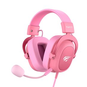 Headset Gamer HAVIT H2002D, Microfone destacável, Cancelamento de Ruído | Rosa GO - 285051