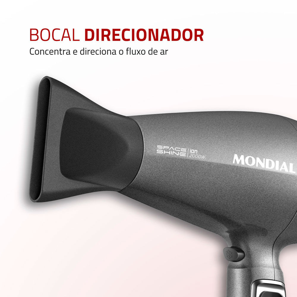 Secador de Cabelos Mondial Space Shine 2000W - SC-20, Grafite