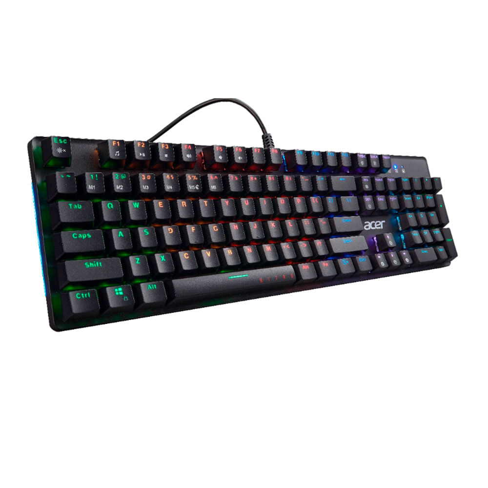 Teclado Mecânico Gamer Acer Nitro NKW202, RGB, Switch Blue, Anti
