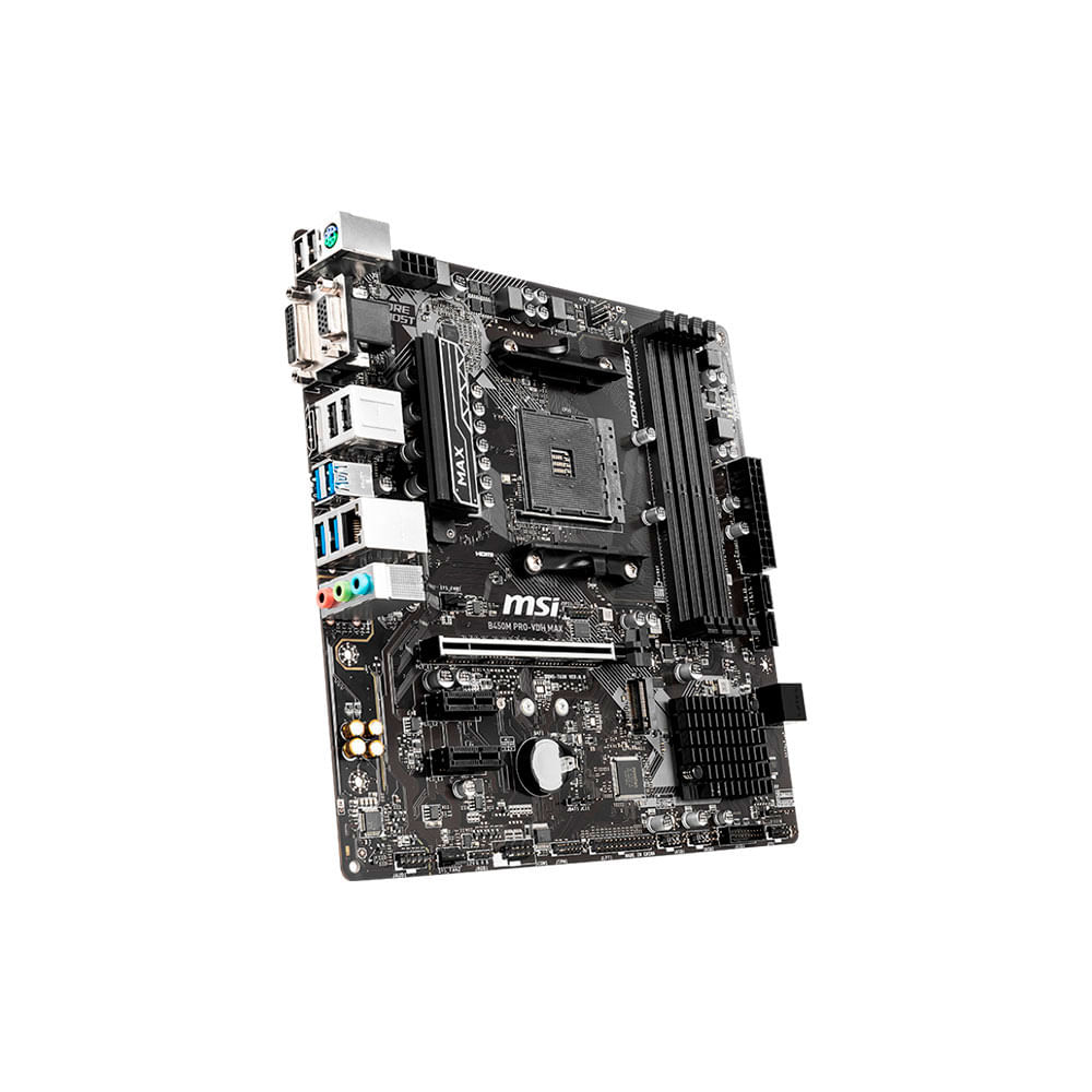 Placa Mãe MSI B450M Pro-Vdh Max, Chipset AMD B450, Soquete AM4