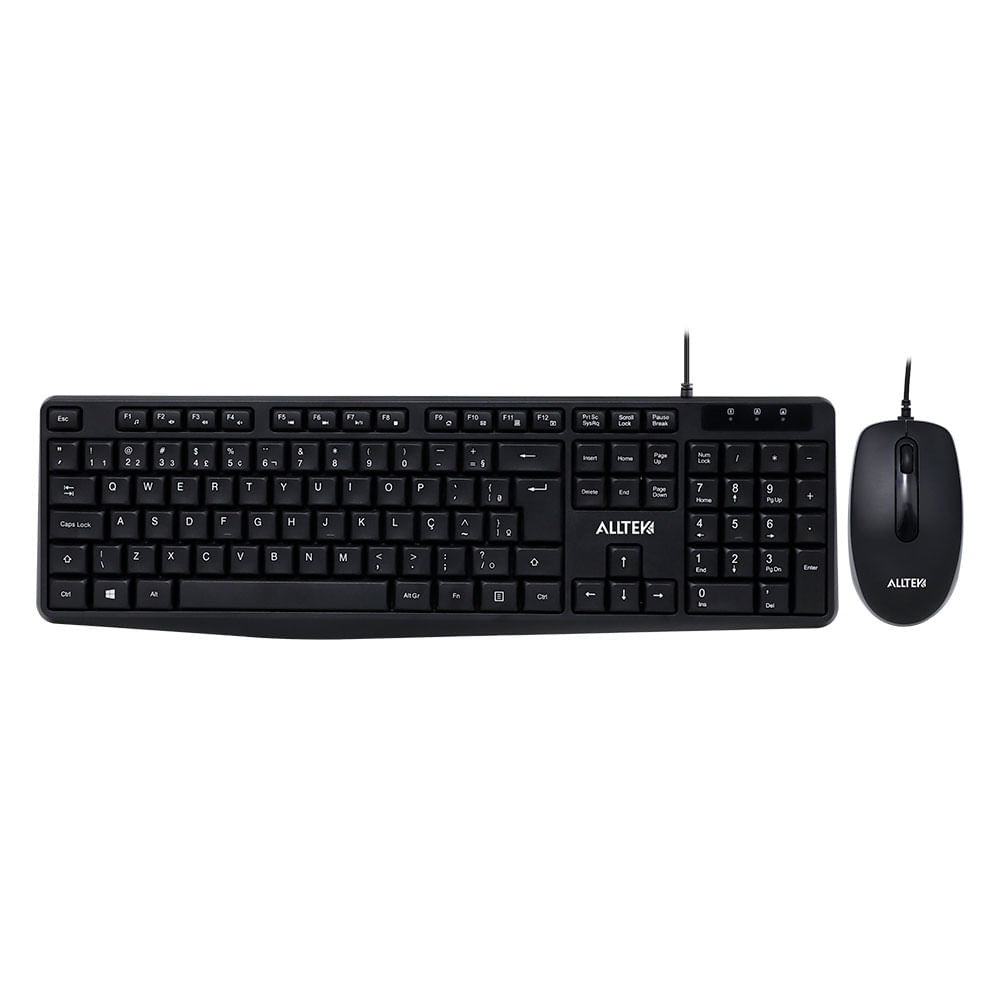 Combo Alltek Teclado e Mouse USB, Com fio - ATK-C010 | Preto