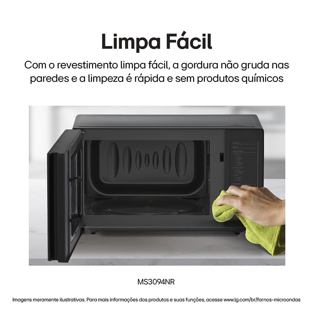 Micro-ondas NeoChef LG 30 Litros Limpa Fácil, MS3094NR, Espelhado
