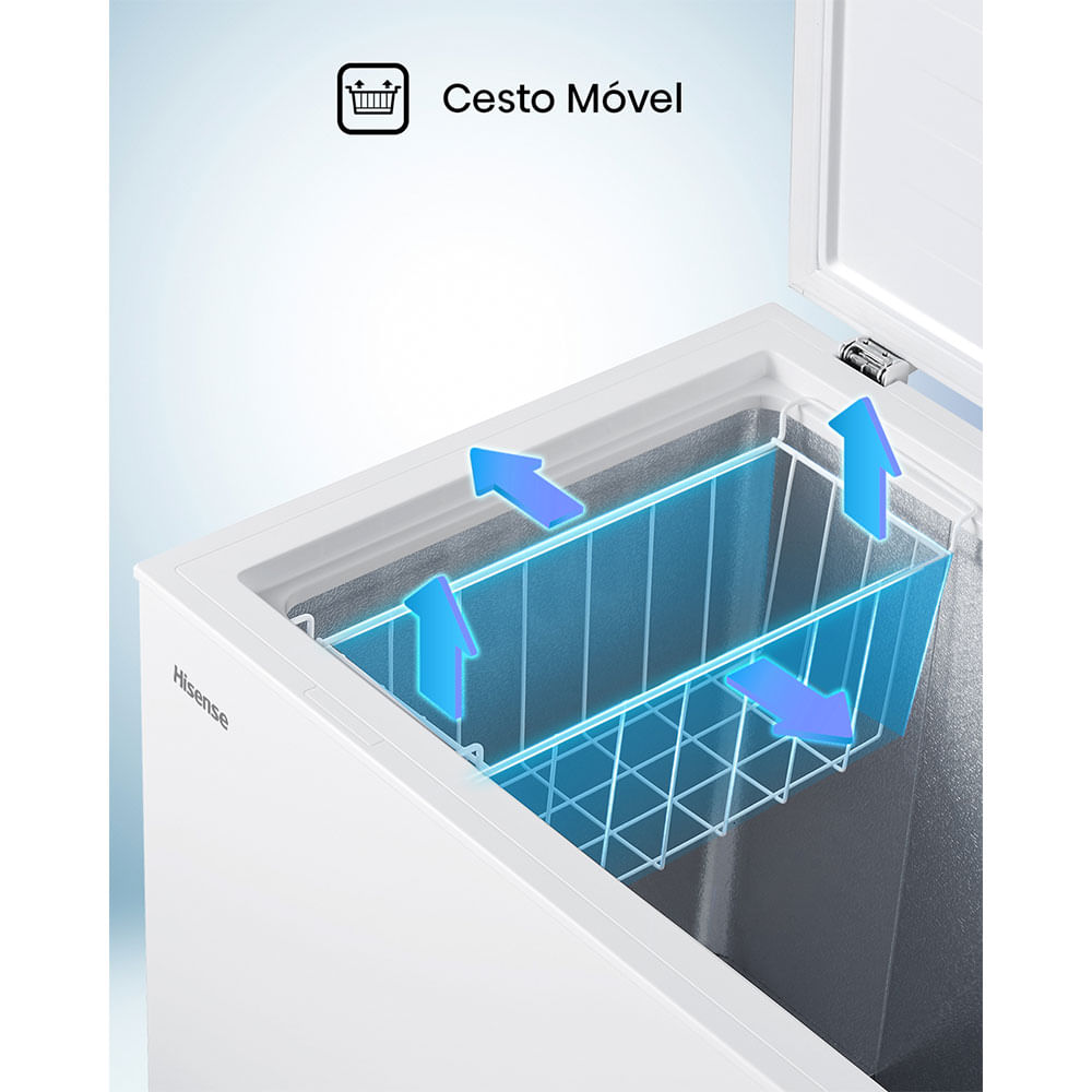 Freezer Horizontal Hisense 198 litros, FC257NW 27, 63KWH, Branco