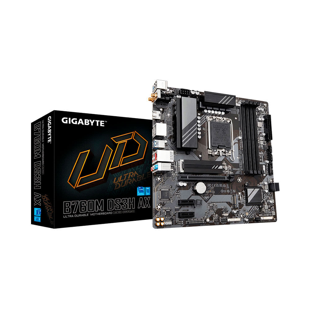 Placa Mãe Gigabyte B760M DS3H AX, LGA 1700, ATX, Wi-Fi 6E | DDR5