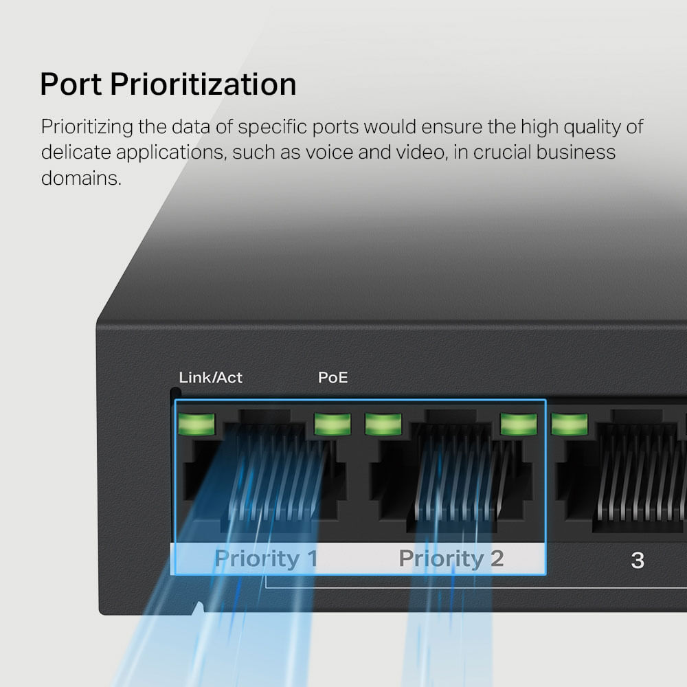 Switch de Mesa Mercusys MS110P de 10 Portas com 8 Portas PoE+-