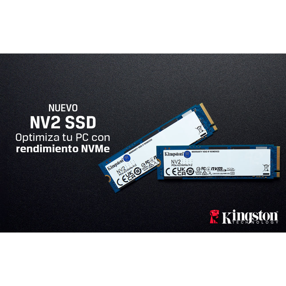 SSD Kingston NV2, M.2 2280 PCIe, NVMe, Leitura: 3500 MB/s e