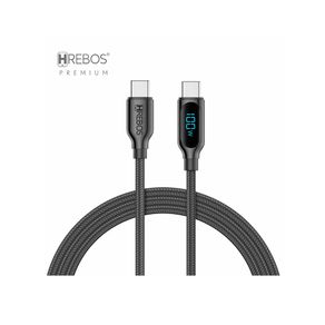 Cabo Auxiliar Hrebos USB-C para USB-C, Tech View - CB-301C | Preto DF - 284068 Cabo Auxiliar Hrebos USB-C para USB-C, Tech View - CB-301C | Preto DF - 284068
