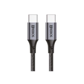 Cabo Auxiliar Hrebos USB-C para USB-C, Midnight - CB-362C | Preto DF - 284075 Cabo Auxiliar Hrebos USB-C para USB-C, Midnight - CB-362C | Preto DF - 284075