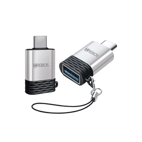Adaptador Hrebos USB-C para USB-A OTG AD-208 | Prata/Preto DF - 284085 Adaptador Hrebos USB-C para USB-A OTG AD-208 | Prata/Preto DF - 284085