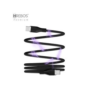 Cabo Auxiliar Hrebos USB-C para USB-C, Curl Flow Cabo Magnético - CB-602C | Preto DF - 284067 Cabo Auxiliar Hrebos USB-C para USB-C, Curl Flow Cabo Magnético - CB-602C | Preto DF - 284067