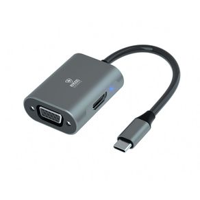 Adaptador Kross 2 em 1 Tipo C para HDMI/VGA - KE-UCT205 GO - 582883