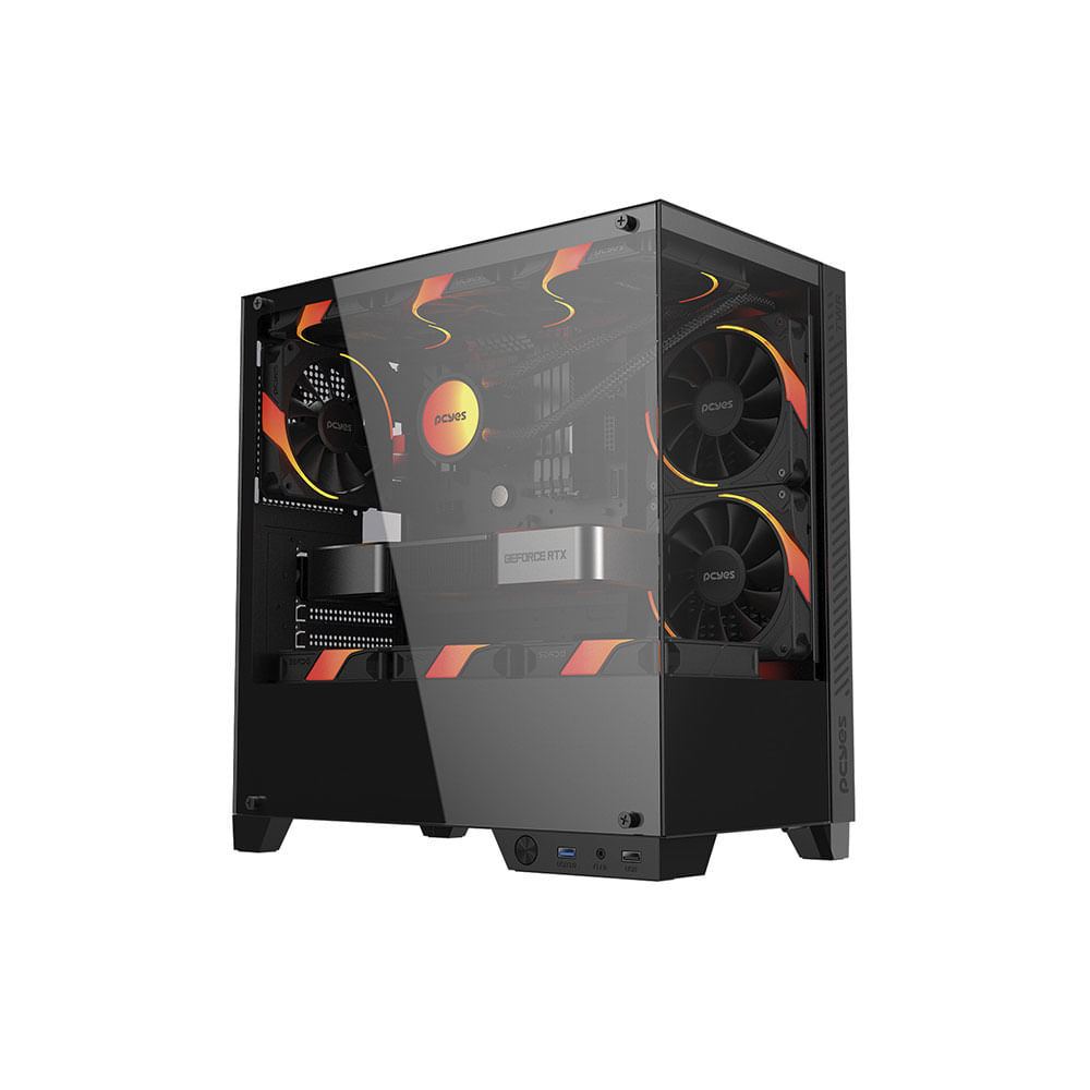 MIKADZUKI W&amp;R× CAN FEELver BLACK Gabinete Gamer Forcefield Twr Black Vulcan - Gfftwrbv | Frete grátis